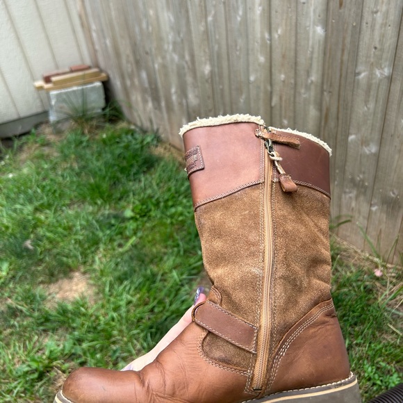 TIMBERLAND WOMENS BETHEL BROWN LEATHER SIDE ZIP EARTH KEEPER BOOTS SZ 6.5 - Picture 10 of 16